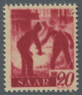 Saarland (1947/56): 1947, "20 Pfg. Saar I Mit Druck Auf Der Gummiseite", Postfrischer Wert Mit Zusät - Other & Unclassified