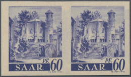 Saarland (1947/56): 1947, 60 Pf "der Alte Turm" Ungezähnt, Waagerechtes Paar Tadellos Postfrisch, Mi - Otros & Sin Clasificación