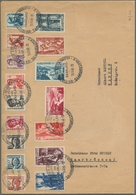 Saarland (1947/56): 1948, "Saar III" Komplett Inkl. Flugmarken Auf Großformatigem Satzbrief Mit SST - Andere & Zonder Classificatie