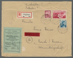 Saarland (1947/56): 1948, "200 Fr. Saar III" Mit Zusatzfrankatur Auf Portorichtigem Eil-R-Brief Von - Sonstige & Ohne Zuordnung