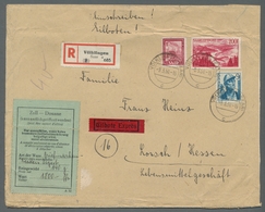 Saarland (1947/56): 1948, "200 Fr. Saar III" Mit Zusatzfrankatur Auf Portorichtigem Eil-R-Brief Von - Autres & Non Classés