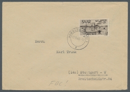 Saarland (1947/56): 1948, "Hochwasserhilfe" Komplett Auf Zwei R-Briefen Mit Ersttagsstempel HOMBURG - Sonstige & Ohne Zuordnung