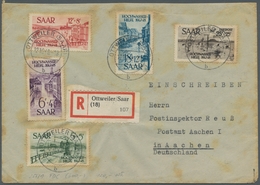 Saarland (1947/56): 1948, "Hochwasserhilfe" Komplett Mit Ersttagsstempel OTTWEILER (SAAR) B 12.10.48 - Sonstige & Ohne Zuordnung