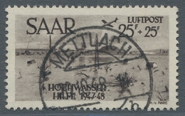 Saarland (1947/56): 1948, "25 + 25 Fr. Hochwasserhilfe", Sauber METTLACH 20.10.48 Gestempelter Höchs - Andere & Zonder Classificatie