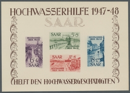 Saarland (1947/56): 1948, "Hochwasser-Blockpaar Als Ministerblocks Auf Kartonpapier", Tadellose Bloc - Autres & Non Classés