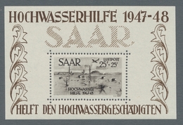 Saarland (1947/56): 1948, Hochwasserhilfe-Block 2 Tadellos Postfrisch In Perfekter Erhaltung, Mi. 60 - Sonstige & Ohne Zuordnung