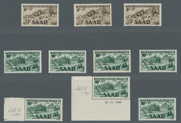 Saarland (1947/56): 1949, "Jugendherbergswerk", Postfrische (ein Wert Gestempelt) Zusammenstellung A - Sonstige & Ohne Zuordnung
