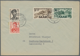 Saarland (1947/56): 1949, "Jugendherbergswerk" Mit Zusatzfrankatur Auf Portorichtigem Brief Mit Erst - Sonstige & Ohne Zuordnung