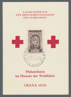 Saarland (1947/56): 1949, "Volkshilfe" Komplett Je Mit IBASA-SST Auf Fünf IBASA-Rot-Kreuz-Karten In - Otros & Sin Clasificación