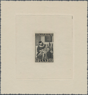 Saarland (1947/56): 1949, 15+5 Fr Volkshilfe - Künstler-Block In Schwarz Auf Kartonpapier Im Format - Sonstige & Ohne Zuordnung