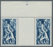 Saarland (1947/56): 1949, "Saar IV Als Zwischenstegsatz Waag. Bzw. Senkr.", Postfrische Zwischensteg - Otros & Sin Clasificación