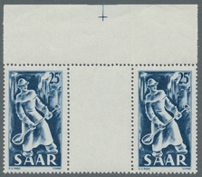 Saarland (1947/56): 1949, "Saar IV Als Zwischenstegsatz Waag. Bzw. Senkr.", Postfrische Zwischensteg - Autres & Non Classés