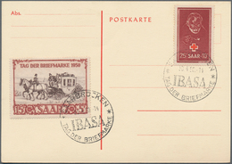 Saarland (1947/56): 1950, 15+5 Fr Kolping U. 15+5 Fr IBASA MiF Auf R-Brief + 15+5 Fr IBASA U. RK A. - Sonstige & Ohne Zuordnung