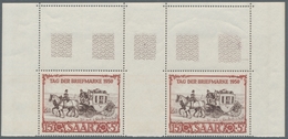 Saarland (1947/56): 1950, Tag Der Briefmarke Zwischenstegpaar Mit Oben Anhängenden Leerfeldern Mi. 2 - Otros & Sin Clasificación