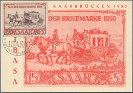 Saarland (1947/56): 1949/1950, 15+5 Fr "IBASA" Auf Maxikarte Mit Befund Schlegel Und Auf Brief Mit 2 - Otros & Sin Clasificación