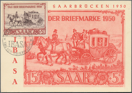 Saarland (1947/56): 1949/1950, 15+5 Fr "IBASA" Auf Maxikarte Mit Befund Schlegel Und Auf Brief Mit 2 - Andere & Zonder Classificatie