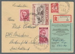 Saarland (1947/56): 1950, "IBASA" Mit ESST Auf Portorichtigem R-FDC Mit Zusatzfrankatur Nach Brücken - Sonstige & Ohne Zuordnung