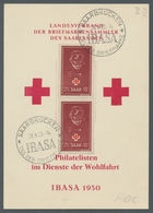 Saarland (1947/56): 1950, "P. Wüst", Zwei Werte Als Paar Geklebt Mit Zweimal ESST Auf Offizieller Ma - Other & Unclassified