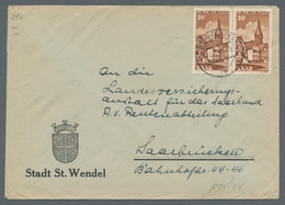 Saarland (1947/56): 1950, Ottweiler 10 Franc Als Reine Mehrfachfrankatur üblich Gezähnt, Linke Marke - Other & Unclassified