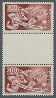 Saarland (1947/56): 1950, "Europarat Als Zwischenstegpaare", Postfrische Einheiten, Ein Wert Der 200 - Otros & Sin Clasificación