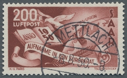 Saarland (1947/56): 1950, "Europarat", Sauber Mit Ersttagsstempel METTLACH -8.8.50 Gestempelter Satz - Sonstige & Ohne Zuordnung