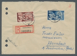 Saarland (1947/56): 1950, "Europarat" Komplett Je Mit SAARÜCKEN 2 G 12.10.50 Auf überfrank. R-Brief - Sonstige & Ohne Zuordnung