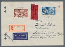 Saarland (1947/56): 1950, Europarat Auf Komplettem Satzbrief Per Luftpost Einschreiben Eilbote Wertb - Autres & Non Classés