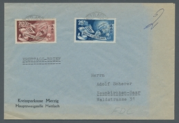 Saarland (1947/56): 1950, "Europrat" Je Mit Ersttagsstempel METTLACH (SAAR) B -8.8.50 Auf FDC Nach N - Otros & Sin Clasificación