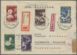 Saarland (1947/56): 1951, Volkshilfe Der Komplette Satz Mit Zufrankatur Auf Portorichtigem Eingeschr - Sonstige & Ohne Zuordnung