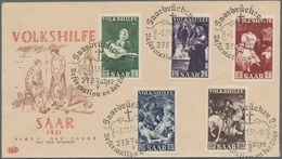 Saarland (1947/56): 1951, Volkshilfe, Der Komplette Satz Auf Taufrischem Blanko-FDC Mit Sonderstempe - Otros & Sin Clasificación