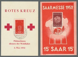Saarland (1947/56): 1952, Saarmesse Und Rotes Kreuz Je FDC Und Maximumkarte, Mi. 240,- Euro. - Otros & Sin Clasificación