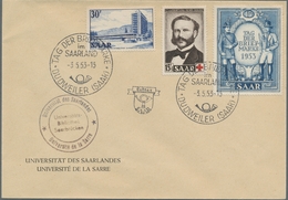 Saarland (1947/56): 1953, Uni Saarbrücken, Tag Der Briefmarke Und Rotes Kreuz, Auf Sehr Ansprechende - Other & Unclassified