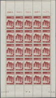 Saarland (1947/56): 1953, 500 Fr Ludwigskirche Im Postfrischen Originalbogen Mit Bogen-Nr. Und Druck - Andere & Zonder Classificatie