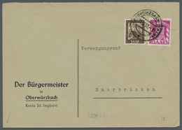 Saarland (1947/56) - Dienstmarken: 1949, "5, 12 Und 15 Fr. Wappen", Fünf Belege Mit Sehr Seltenen Ve - Autres & Non Classés