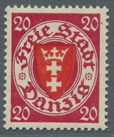 Danzig: 1924, Wappenausgabe 20 Pfennig Ba-Farbe Tadellos Postfrisch, Kurzbefund Gruber BPP "echt Und - Other & Unclassified