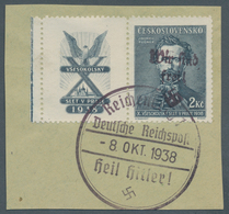 Sudetenland - Reichenberg: 1938, 50 H Bis 2 Kc Fügner Mit Links Oder Rechts Anhängenden, Nicht überd - Sudetenland