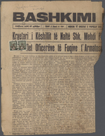 Dt. Besetzung II WK - Albanien: 1943, Freimarken 2 Q. Im Waagerechten Paar, Entwertet "TIRANA 08.1.4 - Bezetting 1938-45