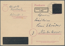 Alliierte Besetzung - Notausgaben: Sowjetische Zone: ROSTOCK 1945/Aufbrauchsaugeaben, "6 Rpf. Auf 6 - Otros & Sin Clasificación