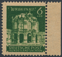 Sowjetische Zone - Ost-Sachsen: 1946, 6 Pfg Dresdner Zwinger Schwarzgelbgrün Auf Graustichigem Schre - Andere & Zonder Classificatie