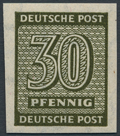 Sowjetische Zone - West-Sachsen: 1945, 30 Pfg Ziffer Dunkeloliv Mit Fallendem Wasserzeichen Ungezähn - Otros & Sin Clasificación