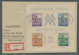 Sowjetische Zone - West-Sachsen: 1946, "Messeblock Mit Steigendem WZ.", Sauber Mit Viermal Tagesstem - Sonstige & Ohne Zuordnung