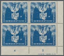 DDR: 1951, "Deutsch-Polnische Freundschaft Mit DV", Postfrischer Eckrandviererblocksatz In Sehr Gute - Sonstige & Ohne Zuordnung