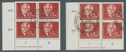 DDR: 1952, "2 DM Pieck II Mit Druckvermerk", Zwei Eckrandviererblocks In Tadelloser Erhaltung, Je Am - Otros & Sin Clasificación