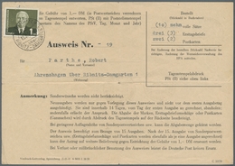 DDR: 1953, Wilhelm Pieck 1 Mark Auf Ausweis Für Den Bezug Von Briefmarken, Gestempelt AHRENSHAGEN üb - Otros & Sin Clasificación