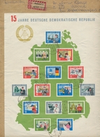 DDR: 1964, "15 Jahre DDR - Sogenannte Grüne Wiese", Sauber Gestempelter Block Auf Großformatigem R-B - Otros & Sin Clasificación