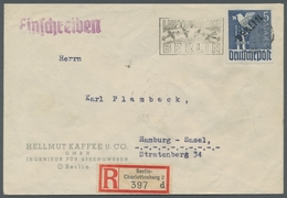 Berlin: 1948, "Schwarzaufdruck", überkompletter Satz (insgesamt 34 Werte) Auf Fünfzehn R-Briefen In - Andere & Zonder Classificatie