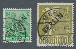 Berlin: 1948, "2 Pfg. Bis 1 Mk. Schwarzaufdruck", Sauber Gestempelter Teil-Satz In Tadelloser Erhalt - Autres & Non Classés