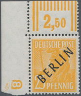 Berlin: 1948, 25 Pfg. Schwarzaufdruck, Eckrand Oben Links Mit Druckerzeichen 8 (neg.), Gepr. U.a. Sc - Otros & Sin Clasificación