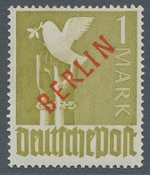 Berlin: 1949, Rotaufdruck 1 Mark Postfrisch Tiefst Geprüft Schlegel BPP, Mi. 550,- Euro. - Otros & Sin Clasificación