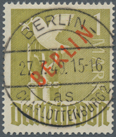 Berlin: 1948, 1 M. Rotaufdruck, Sauber Gestempelt, Luxus, "echt Und Einwandfrei", Fotoattest Schlege - Sonstige & Ohne Zuordnung